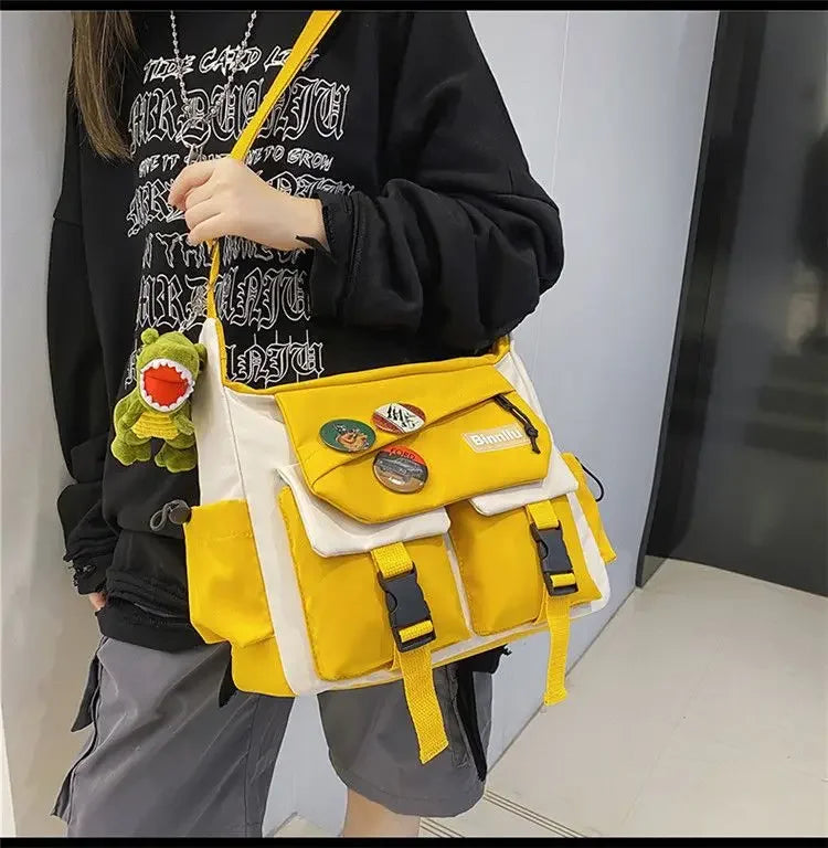 Harajuku Men Nylon Crossbody Bags