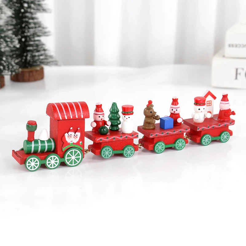 Christmas Wooden Train Merry Christmas Decorations for Home