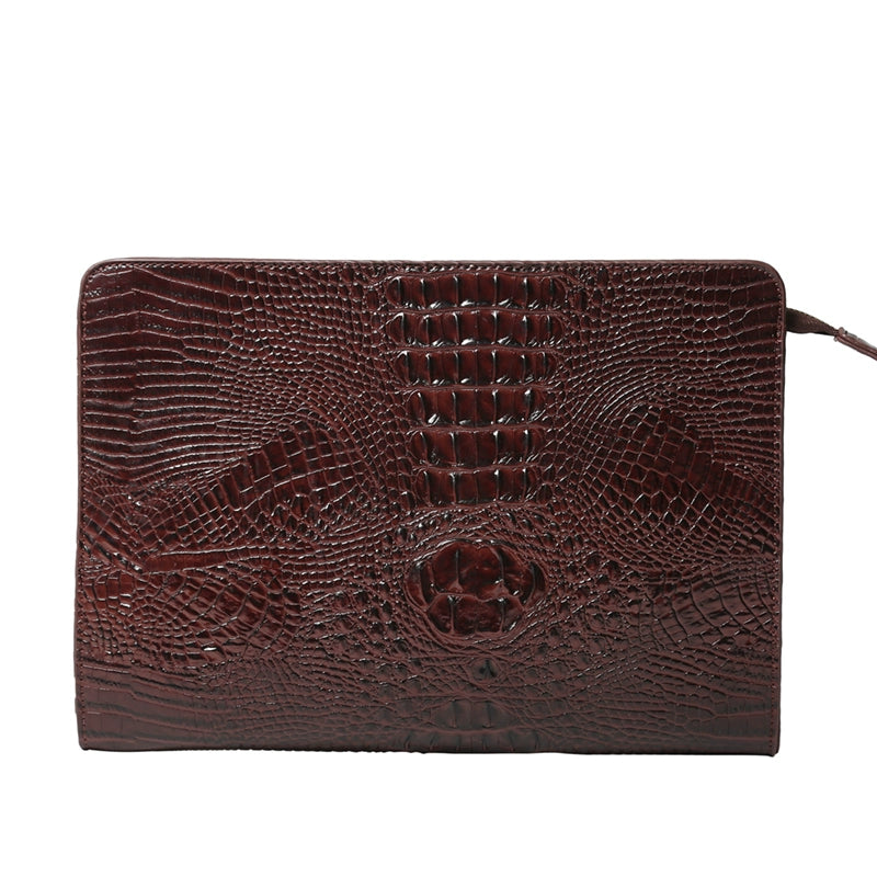 Trendy Crocodile Pattern Clutch Bag - Korean Unisex Casual Envelope Bag for iPad and Files